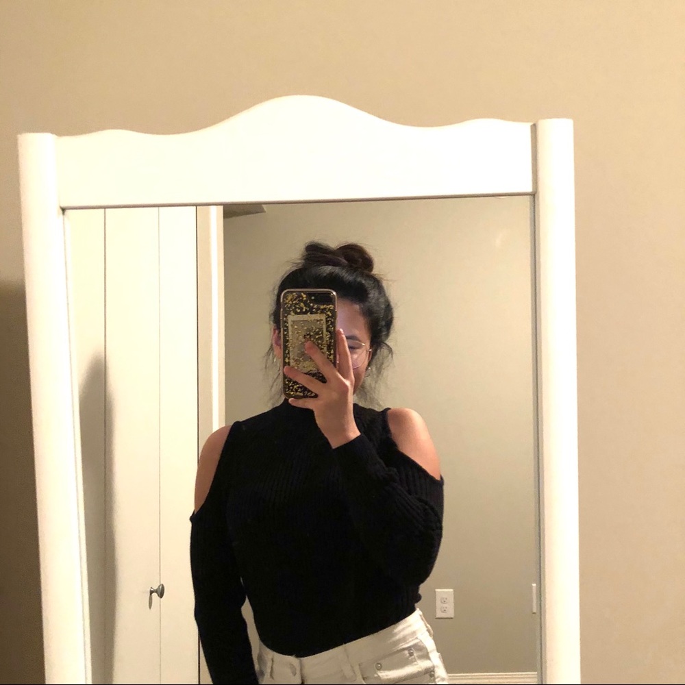 open shoulder sweater